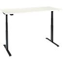 Schreibtisch, elektrisch höhenverstellbar, T-Fuß, B 1600 x T 800 x H 620-1270 mm, weiß/schwarz + Memoryschalter