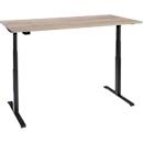 Schreibtisch, elektrisch höhenverstellbar, T-Fuß, B 1600 x T 800 x H 620-1270 mm, Wildeiche/schwarz + Memoryschalter