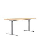 Schreibtisch ERGO DRIVE ED 470, elektrisch höhenverstellbar, Rechteck, T-Fuss, B 1600 x T 800 x H 692-1147 mm, Ahorn/lichtgrau 