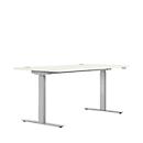 Schreibtisch ERGO DRIVE ED 470, elektrisch höhenverstellbar, Rechteck, T-Fuß, B 1600 x T 800 x H 692-1147 mm, weiß/lichtgrau