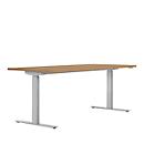 Schreibtisch ERGO DRIVE ED 470, elektrisch höhenverstellbar, Rechteck, T-Fuß, B 1800 x T 800 x H 692-1147 mm, Kirsche Romana/weißaluminium RAL 9006