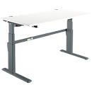 Schreibtisch Komfort, elektrisch höhenverstellbar, Rechteck, C-Fuß, B 1600 x T 800 x H 655-1305 mm, weiß/anthrazit