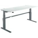 Schreibtisch Komfort, elektrisch höhenverstellbar, Rechteck, C-Fuß, B 1800 x T 800 x H 655-1305 mm, lichtgrau/anthrazit