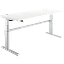 Schreibtisch Komfort, elektrisch höhenverstellbar, Rechteck, C-Fuß, B 1800 x T 800 x H 655-1305 mm, weiß/weißaluminium RAL 9006