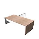 Schreibtisch mit Sideboard X-TIME-WORK, Wange, Rechteck, Anbau weiß, rechts, B 2200 x T 2200 x H 730 mm, Ulme