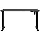 Schreibtisch Monaco, elektrisch höhenverstellbar, Rechteck, T-Fuß, Memorybedienpanel, B 1400 x T 800 x H 720-1190 mm, graphit/schwarz