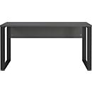 Schreibtisch Monaco, Rechteck, Bügelfuß, mit Blende, B 1500 x T 600 x H 740 mm, graphit/schwarz