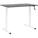 Schreibtisch Multiflex, manuell höhenverstellbar mit Kurbel, B 1200 x T 800 x H 700-1180 mm, graphit/weiß