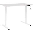 Schreibtisch Multiflex, manuell höhenverstellbar mit Kurbel, B 1200 x T 800 x H 700-1180 mm, lichtgrau/weiß
