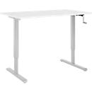 Schreibtisch Multiflex, manuell höhenverstellbar mit Kurbel, B 1200 x T 800 x H 700-1180 mm, weiß/weißalu