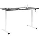 Schreibtisch Multiflex, manuell höhenverstellbar mit Kurbel, B 1600 x T 800 x H 700-1180 mm, graphit/weiß