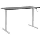 Schreibtisch Multiflex, manuell höhenverstellbar mit Kurbel, B 1600 x T 800 x H 700-1180 mm, graphit/weißalu