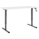 Schreibtisch Multiflex, manuell höhenverstellbar mit Kurbel, B 1600 x T 800 x H 700-1180 mm, weiß/anthrazit