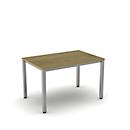 Schreibtisch NEVADA, 4-Fuß, Rechteck, Quadratrohr, B 1200 x T 800 x H 720 mm, Eiche/alusilber