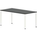 Schreibtisch NEVADA, 4-Fuß, Rechteck, Quadratrohr, B 1600 x T 800 x H 740 mm, dunkelgrau/weiß