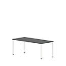 Schreibtisch NEVADA, 4-Fuß, Rechteck, Quadratrohr, B 1800 x T 800 x H 740 mm, dunkelgrau/weiß