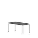 Schreibtisch NEVADA, 4-Fuß, Rechteck, Rundrohr, B 1600 x T 800 x H 740 mm, dunkelgrau/weiß