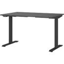 Schreibtisch Porto, elektrisch höhenverstellbar, T-Fuß, B 1200 x T 800 x H 720-1200 mm, graphit/schwarz + Memory-USB-Panel