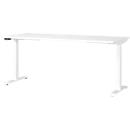 Schreibtisch Porto, elektrisch höhenverstellbar, T-Fuß, B 1800 x T 800 x H 720-1200 mm, weiß/weiß + Memory-USB-Panel