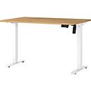 Schreibtisch Profi 2.0, elektrisch höhenverstellbar, B 1200 x T 800 x H 710 - 1190 mm, Grandson-Eiche/weiß