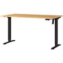 Schreibtisch Profi 2.0, elektrisch höhenverstellbar, B 1400 x T 800 x H 710 - 1190 mm, Grandson-Eiche/schwarz