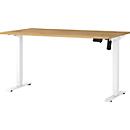 Schreibtisch Profi 2.0, elektrisch höhenverstellbar, B 1400 x T 800 x H 710 - 1190 mm, Grandson-Eiche/weiß