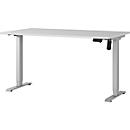 Schreibtisch Profi 2.0, elektrisch höhenverstellbar, B 1400 x T 800 x H 710 - 1190 mm, lichtgrau/silber