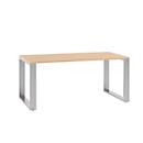 Schreibtisch QUANDOS BOX, Kufengestell, Rechteck, B 1600 x T 800 x H 720 - 820 mm, Kirsche Romana