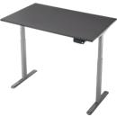 Schreibtisch, Rechteck, elektrisch höhenverstellbar, T-Fuß, B 1200 x T 800 x H 620-1280 mm, inkl. Memory Master, graphit/silber