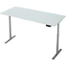 Schreibtisch, Rechteck, elektrisch höhenverstellbar, T-Fuß, B 1800 x T 800 x H 620-1280 mm, inkl. Memory Master, lichtgrau/silber