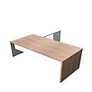 Schreibtisch, Sideboard X-TIME-WORK, Wange, Rechteck, rechts, B 2196 mm, Ulme