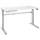 Schreibtisch STANDARD, elektrisch höhenverstellbar, B 1600 mm, weiß/weißaluminium + OrgaWork Schublade