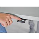 Schreibtisch Standard, elektrisch höhenverstellbar, Rechteck, C-Fuß, B 1200 x T 800 x H 725-1185 mm, Buche-Dekor/anthrazit