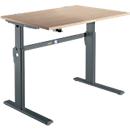 Schreibtisch Standard, elektrisch höhenverstellbar, Rechteck, C-Fuß, B 1200 x T 800 x H 725-1185 mm, Eiche/anthrazit