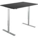 Schreibtisch Start Off, elektrisch höhenverstellbar, Rechteck, T-Fuß, B 1200 x T 800 x H 755-1255 mm, graphit/weißalu