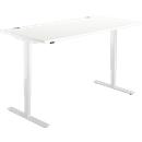 Schreibtisch Start Off, elektrisch höhenverstellbar, Rechteck, T-Fuß, B 1600 x T 800 x H 755-1255 mm, weiß