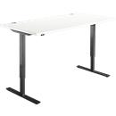 Schreibtisch Start Off, elektrisch höhenverstellbar, Rechteck, T-Fuß, B 1600 x T 800 x H 755-1255 mm, weiß/schwarz