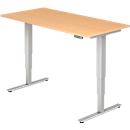 Schreibtisch ULM, elektrisch, höhenverstellbar, B 1600 mm, Buche-Dekor