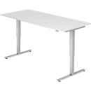 Schreibtisch Ulm, elektrisch höhenverstellbar, T-Fuß, B 1800 mm, weiß