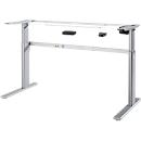 Schreibtischgestell Standard, für Tischbreiten 1200-1800 mm, elektrisch höhenverstellbar, H 725-1185 mm, C-Fuß, weißaluminium