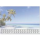 Schreibunterlage Sigel Beach, A2, 30 Blatt mit Motiv, mehrsprachiges 3-Jahres-Kalendarium für 2025-2027, FSC®-Mix Papier, blau