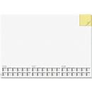 Schreibunterlage Sigel Memo, A2, 30 Blatt, integrierter Haftnotizblock, mehrsprachiges 3-Jahres-Kalendarium für 2026-2028, FSC®-Mix Papier, weiss