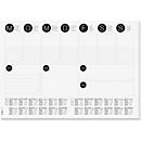 Schreibunterlage Sigel Weekly Planner, A3, 30 Blatt, Wochenplaner, mehrsprachiges 2-Jahres-Kalendarium für 2026-2027, FSC®-Mix Papier, schwarz-weiss