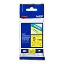 Schriftbandkassette Brother TZe-621, selbstklebend, L 8 m x B 9 mm, gelb/schwarz