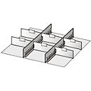 Schubladen-Unterteilungen, 2 Zwischenstege/6 Trennwände, 100mm