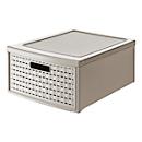Schubladenbox Rotho COUNTRY, Volumen 19,2 l, 1 herausnehmbares Schubfach, stapelbar, L 450 x B 340 x H 200 mm, Polypropylen, cappuccino