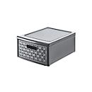 Schubladenbox Rotho COUNTRY, Volumen 8,3 l, 1 herausnehmbares Schubfach, stapelbar, L 350 x B 260 x H 145 mm, Polypropylen, anthrazit