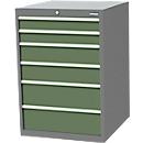 Schubladenschrank Bedrunka+Hirth, 6 Schübe, abschliessbar, bis 1500 kg, B 705 x T 736 x H 1019 mm, Stahlblech