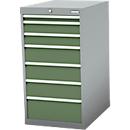 Schubladenschrank Bedrunka+Hirth, 7 Schübe, abschliessbar, bis 1500 kg, B 555 x T 736 x H 1019 mm, Stahlblech