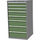 Schubladenschrank Bedrunka+Hirth, 8 Schübe, abschliessbar, bis 1500 kg, B 705 x T 736 x H 1319 mm, Stahlblech